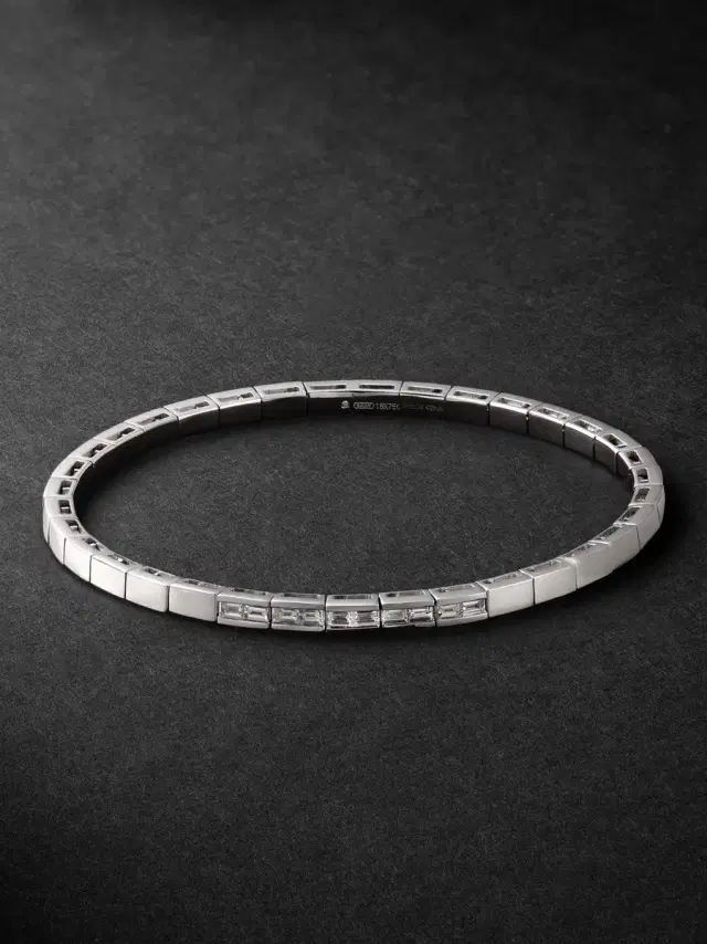 SHAY 18-Karat White Gold Diamond Bracelet - Men