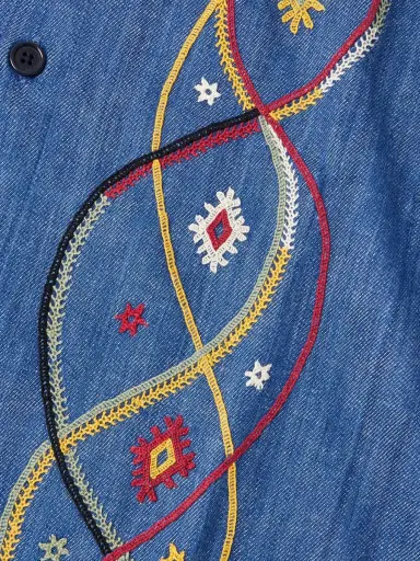 Kardo Luis Embroidered Cotton-Chambray Shirt - Men | Thumbnail 5 Kardo Luis Embroidered Cotton-Chambray Shirt - Men | Thumbnail 5