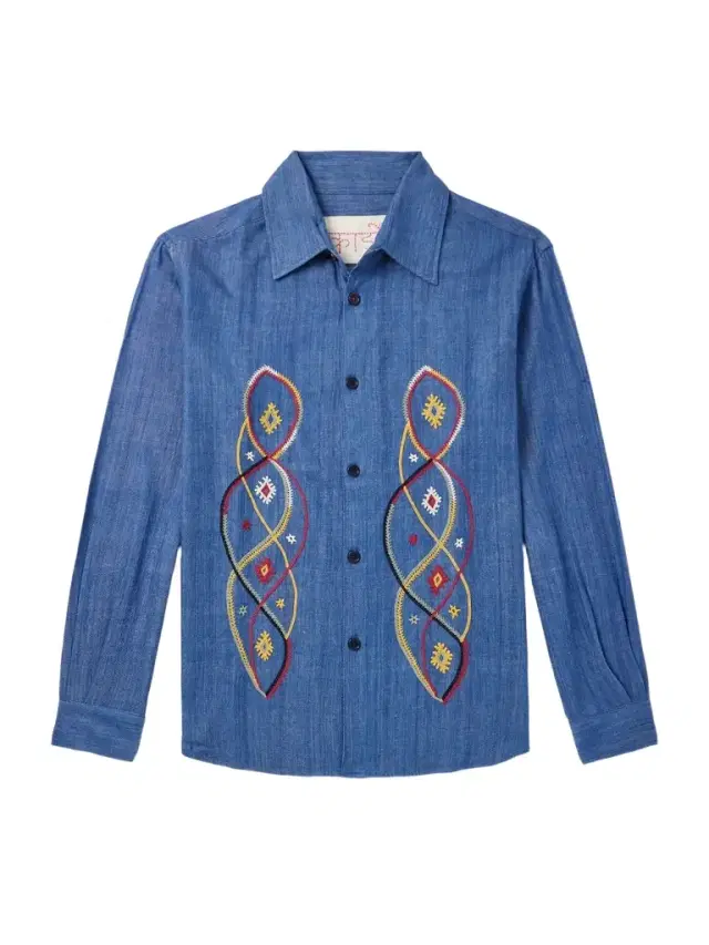 Luis Embroidered Cotton-Chambray Shirt - Men