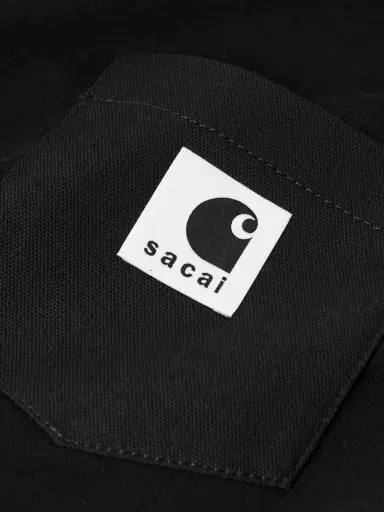 Sacai Carhartt WIP Logo-Appliquéd Canvas-Trimmed Cotton-Jersey T-Shirt - Men | Thumbnail 4