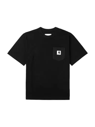 Sacai Carhartt WIP Logo-Appliquéd Canvas-Trimmed Cotton-Jersey T-Shirt - Men | Thumbnail 1