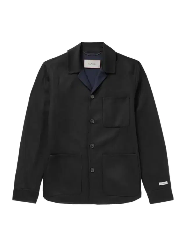 Canali Camp-Collar Wool-Blend Felt Overshirt - Men