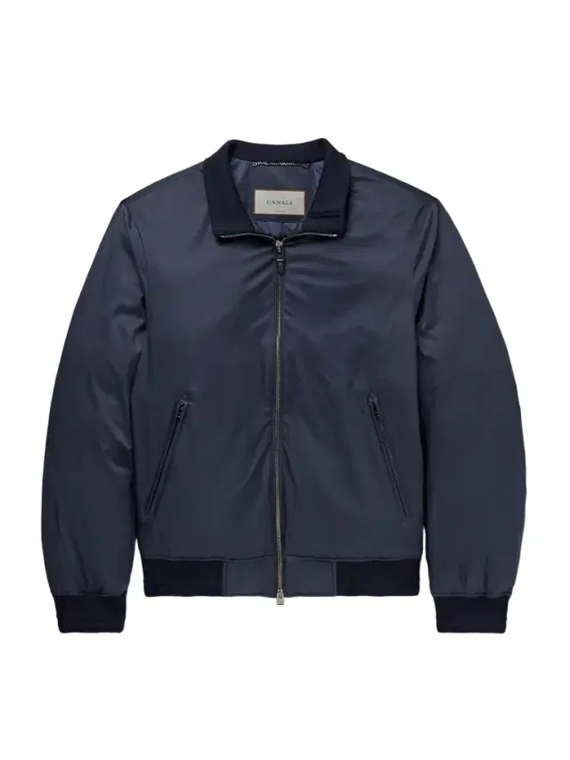 Leather-Trimmed Shell Down Bomber Jacket - Men