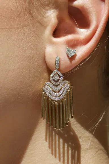 Wish Fine Jewelry 1.08ct Diamond 14K Gold Cascade Earrings | Thumbnail 1
