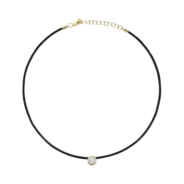 Stephanie Gottlieb Round Cut Diamond Slider Necklace
