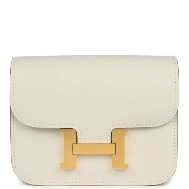 hermes Hermes Constance Slim Wallet Craie Epsom Gold Hardware