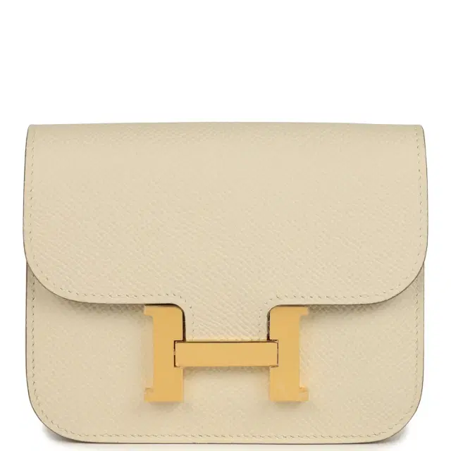 hermes Hermes Constance Slim Wallet Craie Epsom Gold Hardware