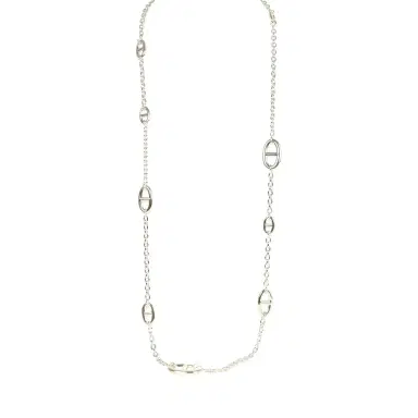 HERMÈS Hermes Farandole Rope Necklace 80cm Sterling Silver Hardware | Thumbnail 1