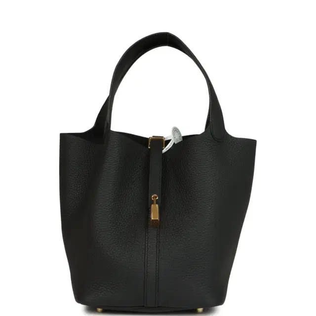 Hermes Picotin Lock 22 Black Clemence Gold Hardware