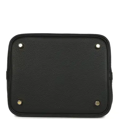 HERMÈS Hermes Picotin Lock 22 Black Clemence Gold Hardware | Thumbnail 6 HERMÈS Hermes Picotin Lock 22 Black Clemence Gold Hardware | Thumbnail 6