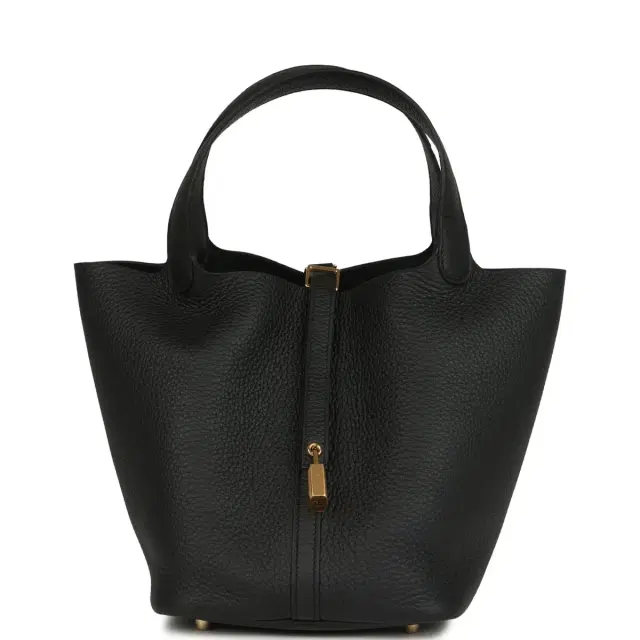 hermes Hermes Picotin Lock 22 Black Clemence Gold Hardware