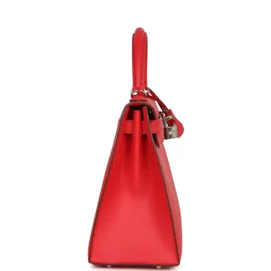 HERMÈS Pre-owned Hermes Kelly Sellier 28 Bougainvillea Epsom Palladium Hardware | Thumbnail 3