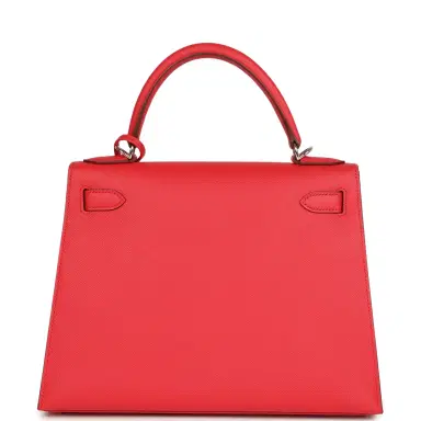 HERMÈS Pre-owned Hermes Kelly Sellier 28 Bougainvillea Epsom Palladium Hardware | Thumbnail 4