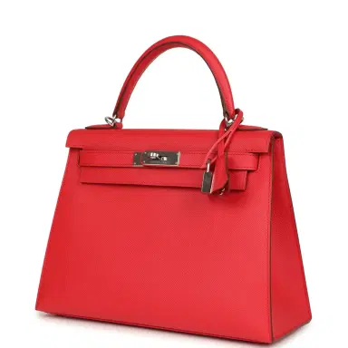 HERMÈS Pre-owned Hermes Kelly Sellier 28 Bougainvillea Epsom Palladium Hardware | Thumbnail 5