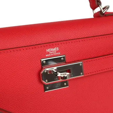 HERMÈS Pre-owned Hermes Kelly Sellier 28 Bougainvillea Epsom Palladium Hardware | Thumbnail 7