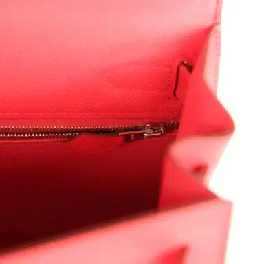 HERMÈS Pre-owned Hermes Kelly Sellier 28 Bougainvillea Epsom Palladium Hardware | Thumbnail 9