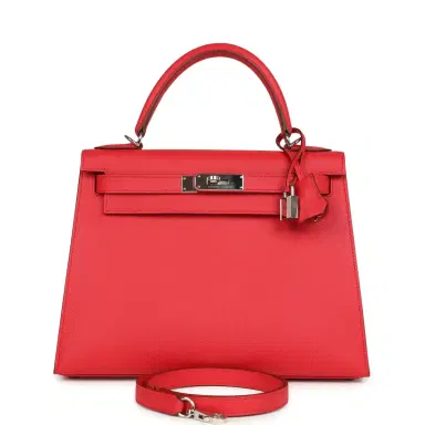 HERMÈS Pre-owned Hermes Kelly Sellier 28 Bougainvillea Epsom Palladium Hardware | Thumbnail 1
