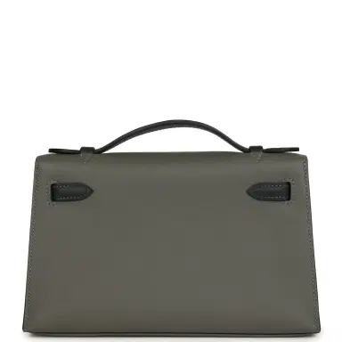 HERMÈS Pre-owned Hermes Special Order (HSS) Kelly Pochette Gris Meyer and Caban Swift Permabrass Hardware | Thumbnail 5