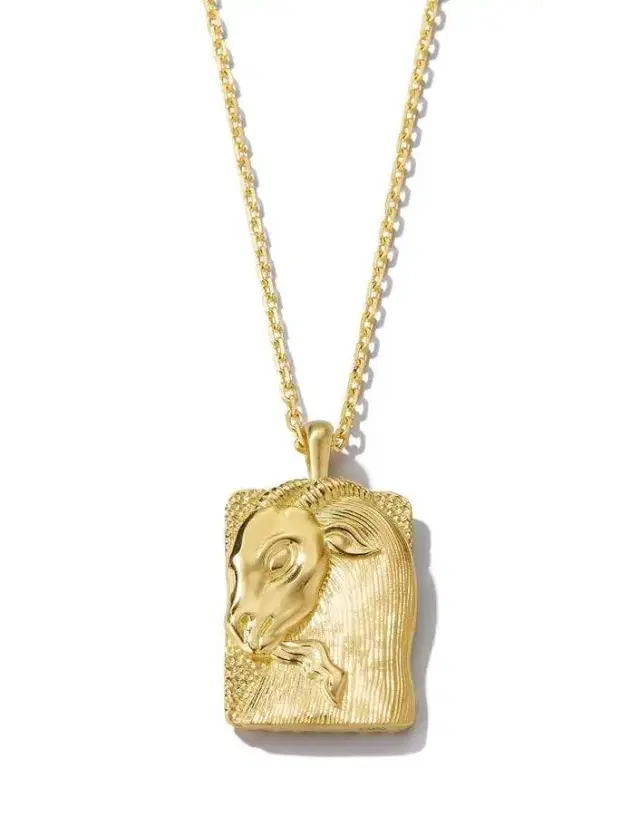 DAVID WEBB Diamond Capricorn Zodiac Pendant Necklace