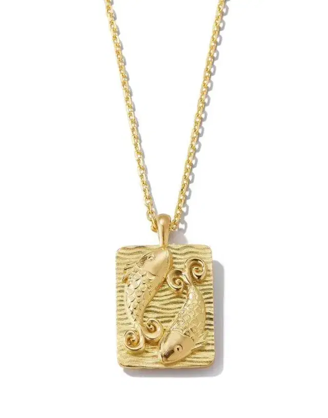 Diamond Pisces Zodiac Pendant Necklace
