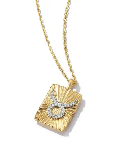 DAVID WEBB Diamond Taurus Zodiac Pendant Necklace | Thumbnail 1 DAVID WEBB Diamond Taurus Zodiac Pendant Necklace | Thumbnail 1