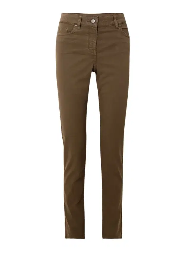 Stretch-cotton, Tencel™ And Silk-blend Twill Skinny-leg Pants