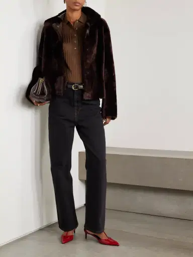 Nour Hammour Cooper Hooded Shearling Jacket | Thumbnail 2