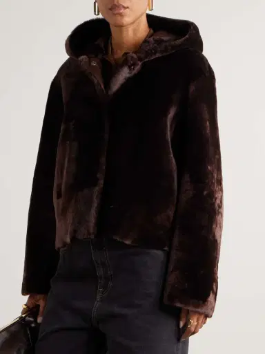 Nour Hammour Cooper Hooded Shearling Jacket | Thumbnail 3