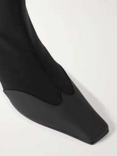 Khaite Nevada Leather-trimmed Stretch-knit Ankle Boots | Thumbnail 5 Khaite Nevada Leather-trimmed Stretch-knit Ankle Boots | Thumbnail 5