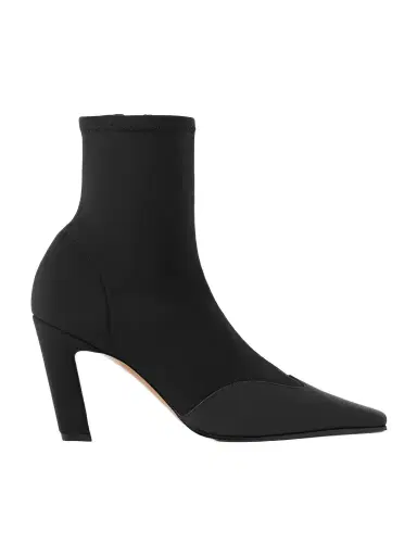Khaite Nevada Leather-trimmed Stretch-knit Ankle Boots | Thumbnail 1 Khaite Nevada Leather-trimmed Stretch-knit Ankle Boots | Thumbnail 1