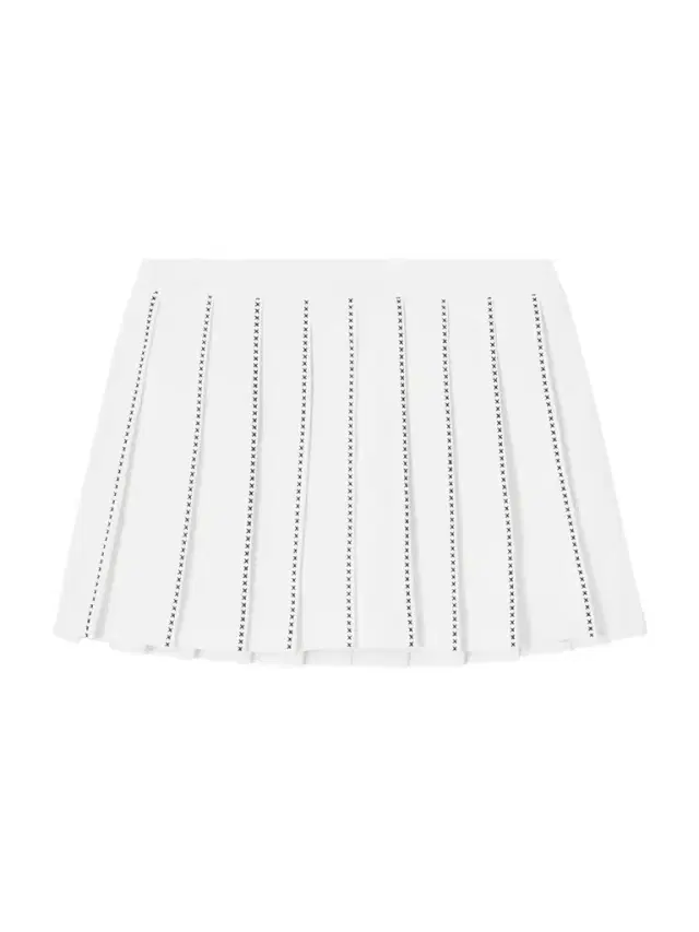 Embroidered Pleated Jersey Mini Tennis Skirt