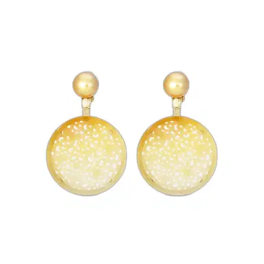 ASSAEL Assael 18K Yellow Gold Fancy Yellow Diamond & Golden South Sea Cultured Pearl Jadeite Earrings by The Solist | Thumbnail 1