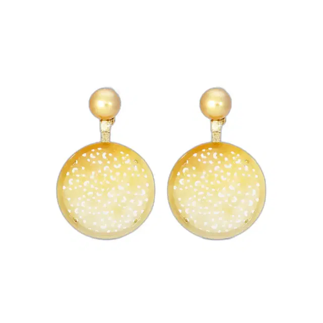 ASSAEL Assael 18K Yellow Gold Fancy Yellow Diamond & Golden South Sea Cultured Pearl Jadeite Earrings by The Solist