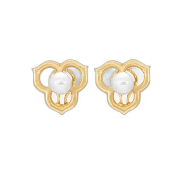 ASSAEL Assael Angela Cummings 18K Yellow Gold Akoya Pearl Open Petal Earrings by The Solist