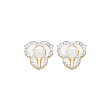 ASSAEL Assael Angela Cummings 18K Yellow Gold Diamond & Akoya Cultured Pearl Open Petal Earrings by The Solist | Thumbnail 1