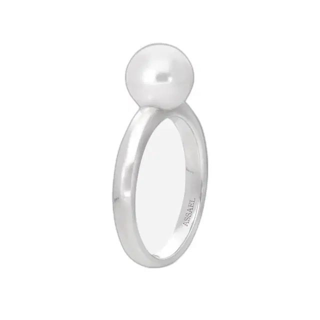 ASSAEL Assael Kelly 18K White Gold Single Akoya Pearl Ring Sz. 6.75 by The Solist