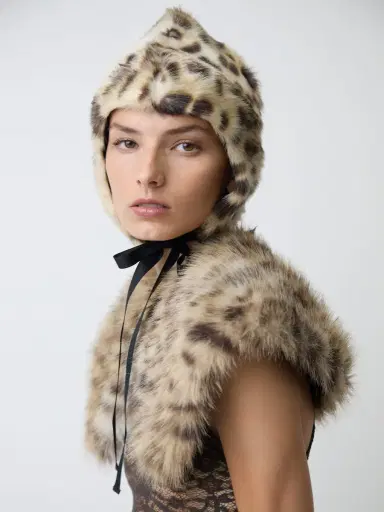 Aknvas The fur collar in plush faux lynx | Thumbnail 2