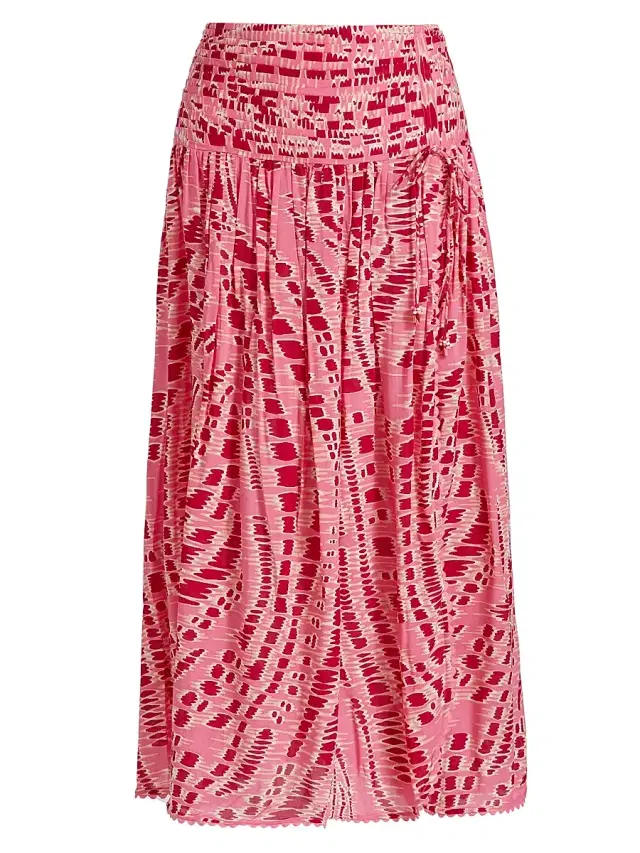 Women's Carla Printed Midi-Skirt - Pink Kalina