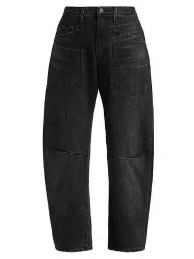 Nili Lotan Women's Shon Barrel-Leg Jeans - Stone Black Wash - Size 32 | Thumbnail 1