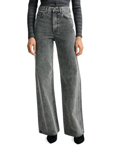 Veronica Beard Women's Taylor Acid Wash High-Rise Wide-Leg Jeans | Thumbnail 3