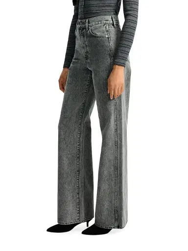 Veronica Beard Women's Taylor Acid Wash High-Rise Wide-Leg Jeans | Thumbnail 4