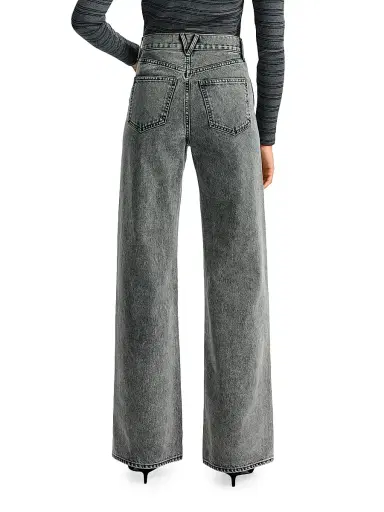 Veronica Beard Women's Taylor Acid Wash High-Rise Wide-Leg Jeans | Thumbnail 5