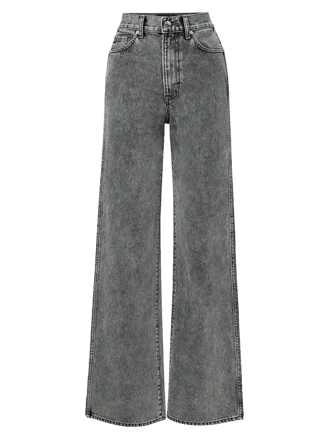 Veronica Beard Women's Taylor Acid Wash High-Rise Wide-Leg Jeans - Volcanic Dust