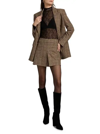 Veronica Beard Women's Pavaline Check Miniskirt - Black Multi | Thumbnail 2