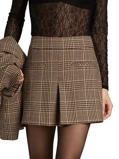 Veronica Beard Women's Pavaline Check Miniskirt - Black Multi | Thumbnail 3