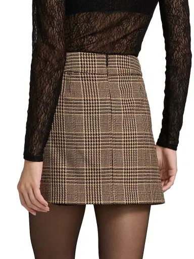 Veronica Beard Women's Pavaline Check Miniskirt - Black Multi | Thumbnail 5