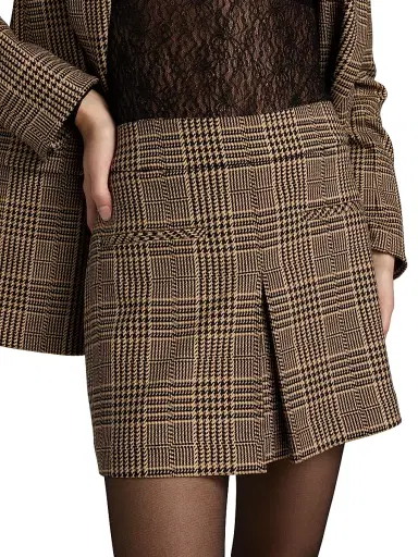 Veronica Beard Women's Pavaline Check Miniskirt - Black Multi | Thumbnail 6