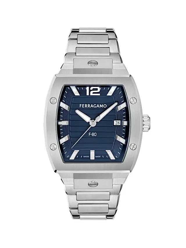 Men's Ren Stainless Steel Bracelet Watch/42MM - Stainless Steel Blue Dial