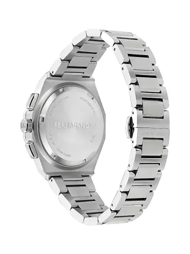 FERRAGAMO Men's Ferragamo Edge Chronograph Stainless Steel Bracelet Watch/42MM - Stainless Steel Blue Dial | Thumbnail 4