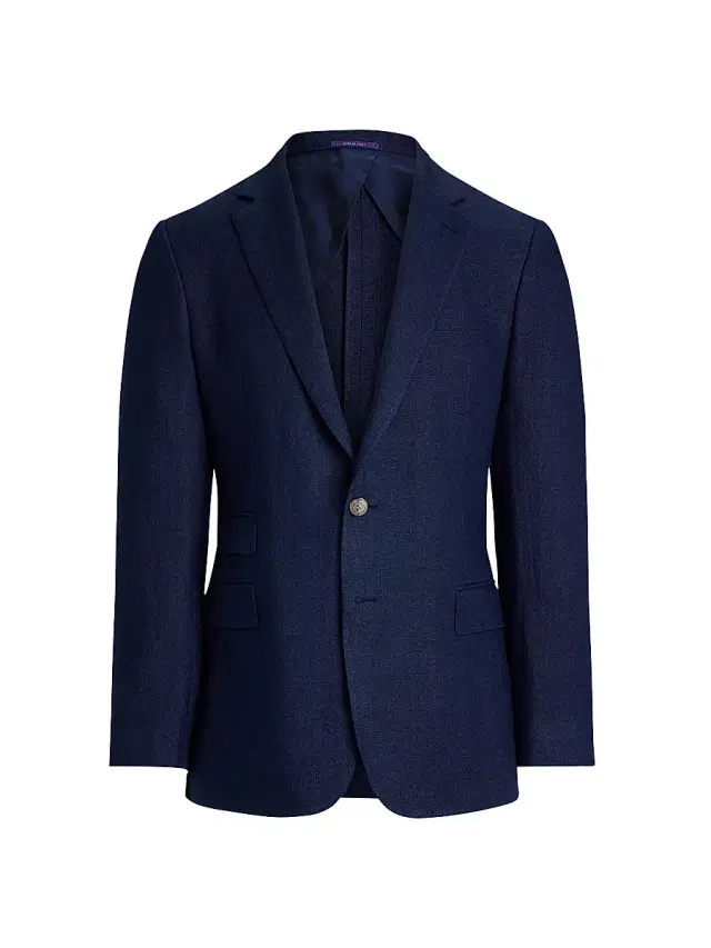 Men's Kent Hand-Tailored Linen Suit Jacket - Navy